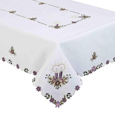 Imagem de Toalha De Mesa Retangular Bege Poli-Linho 20 Lugares Rafimex