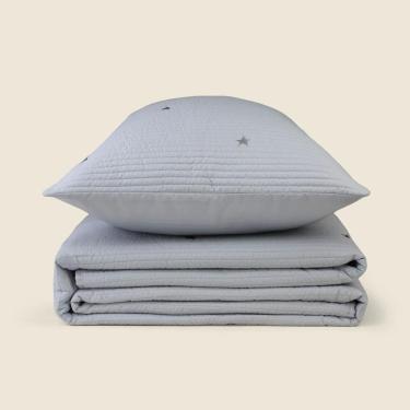 Imagem de Kit Colcha Stars Microfibra Azul - A\BABY