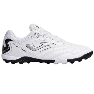 Imagem de Chuteira Society Joma Maxima Adulto Campo Sintético, Branco, Preto, 39
