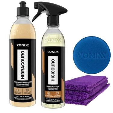 Imagem de Kit Limpeza e Hidratação De Couro Vonixx Com Acessórios Completos, Úni