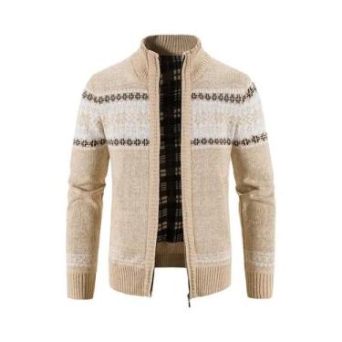 Imagem de Cardigã Masculino De Inverno Em Fleece, Suéter De Malha Natalino, Casa
