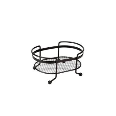 Imagem de Bandeja Oval Mini Organizador Porta Temperos Aço Preto - ARTHI