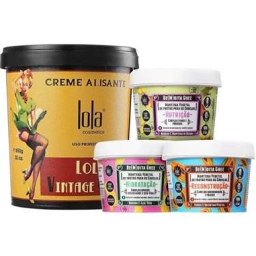 Imagem de Creme Alisante Vintage Girls 850g + Cronograma Ghee 3x100g - lola cosm