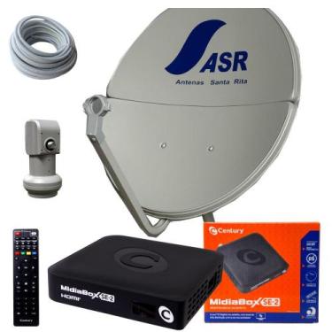 Imagem de Kit antena parabolica antenas santa rita midiabox se2 century - ASR  A