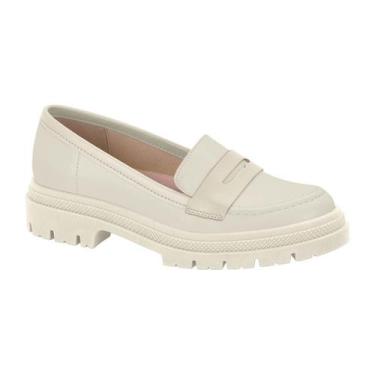 Imagem de Sapato Feminino Mocassim Moleca 5775.105-, Np off white, 35