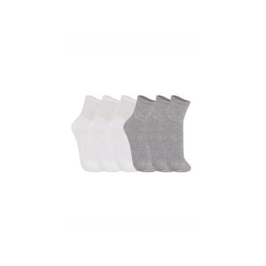 Imagem de Kit 6 pares Meia Sport Cano Medio Trifil 8720., 35 a 38, Branco, Cinza