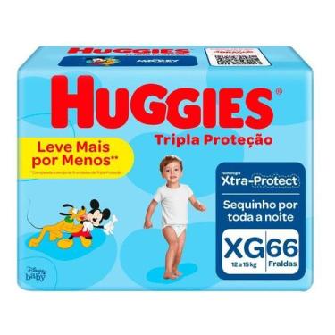 Imagem de Fralda Huggies Rápida Absorção Tamanho XG Pacote Hiper 66 Unidades Des