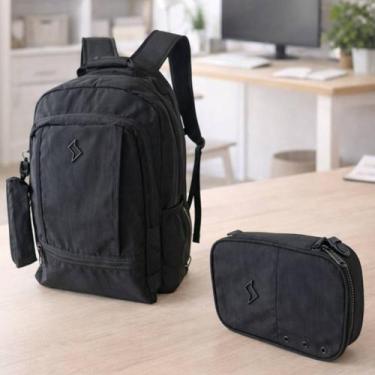 Imagem de Mochila de Costas c/ Estojo Box Premium Menino Hay Up 18L Cor:Preto - 