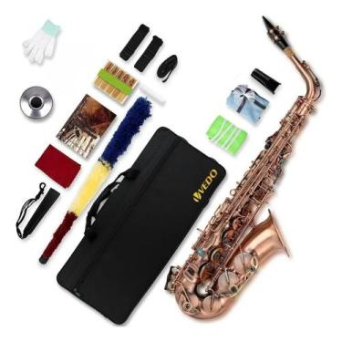 Imagem de Saxofone Alto Mi Bemol Vedo Laqueado Completo Com Estojo Boquilha, Cob