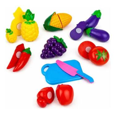 Imagem de Kit Brinquedo Comidinha Infantil Frutas De Cortar