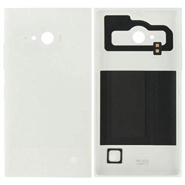 Imagem de HAIJUN Peças de reposição de telefone celular cor sólida capa traseira de bateria de plástico para Nokia Lumia 730 (preto) cabo flexível (cor: branco)