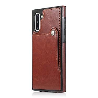 Imagem de Slot de cartão da moda capa traseira de couro para telefone para Samsung Note 20 Ultra 10 Plus 9 para Galaxy S20 FE S10 S9 S8 S7, marrom, para Samsung S7 Edge