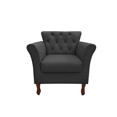 Imagem de Poltrona Decorativa Moderna Para Sala Quarto e Escritório Viena cor: Suede Cinza Escuro