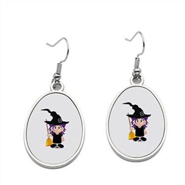 Imagem de Brinco de vetor de bruxa – Brincos pendurados para meninas – Presente de festa de aniversário dos namorados, Metal, Sem pedras preciosas