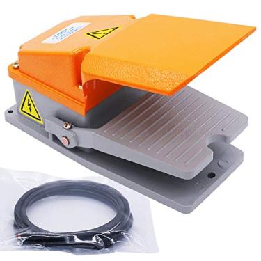 Imagem de Twidec Interruptor de Pé Elétrico Momentâneo SPST 380V 15A Pedal Antiderrapante com Proteção de Pé e Caixa de Alumínio LT-4