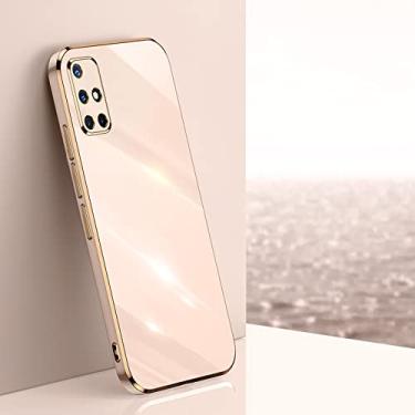 Imagem de Lxuury Frame Plating Silicone Phone Case para Samsung Galaxy A51 A71 A11 A21S A31 A20 A30 A50 A10S A20S A02S A7 2018 A750, Rosa, para A7 2018 A750