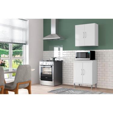 Imagem de Conjunto Balcão Microondas Cozinha Armario 2 Portas