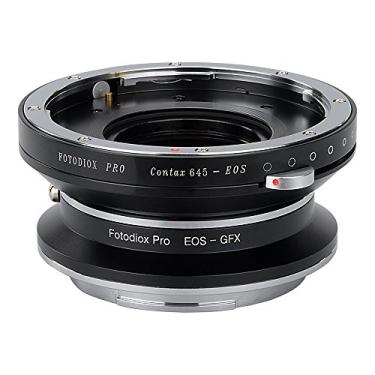 Imagem de Fotodiox Adaptador duplo para montagem de lente Pro, suporte Contax 645 (C645) e lentes Canon EOS (EF/EF-S) D/SLR para sistemas de câmera digital mirrorless Fujifilm G-Mount GFX (como GFX 50S e mais)