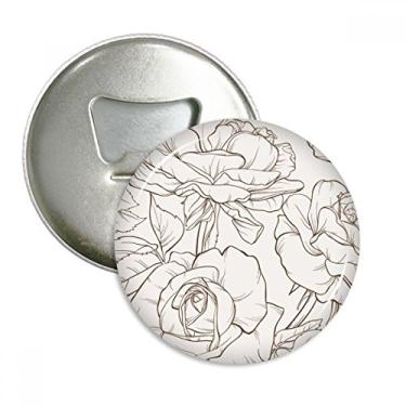 Imagem de Desenho de linha Arte Abridor de garrafas de plantas Imã de geladeira Emblema multifuncional