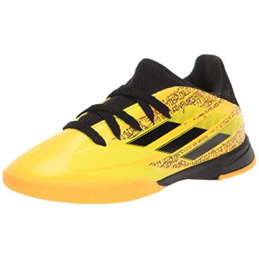 Imagem de adidas Botas de futebol unissex para crianças X Speedflow Messi.3, Ouro solar/Núcleo preto/amarelo brilhante, 5.5 Big Kid