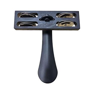 Imagem de UGPLM Tambor de pé de metal portátil com de calçadeira profissional pandeiro de pé para de metal guitarras bateria jogos educativos guitarras, PRETO