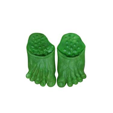 Imagem de BESTOYARD Halloween Cosplay verde pés gigantes chinelos fantasia máscaras (verde)