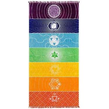 Imagem de Canga Manta Colorida 7 Chakras para Yoga e Decoração