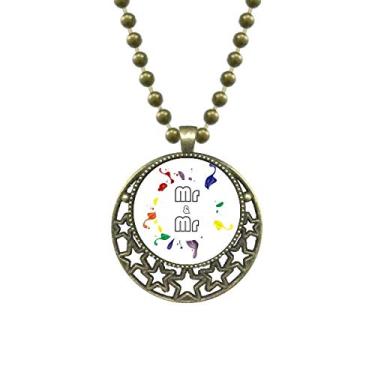 Imagem de DIYthinker LGBT Colar com pingente de estrela com bandeira de arco-íris Mr & Mr