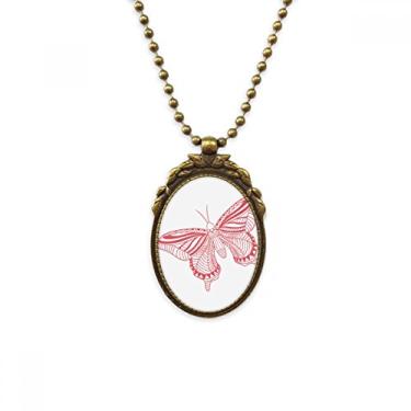 Imagem de DIYthinker Colar de pipa de borboleta rosa antigo chaveiro com pingente de contas vintage