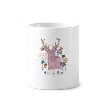 Imagem de Suporte para caneta de escova de dentes colorida com efeito artístico para Natal com rena