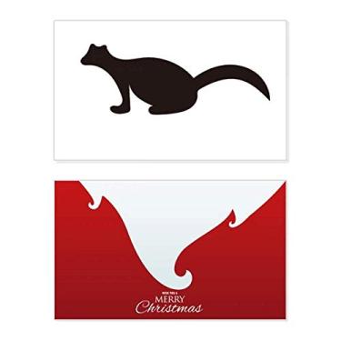 Imagem de Black Polecat Animal Portrayal Holiday Merry Christmas Cartões de parabéns Mensagem de Natal