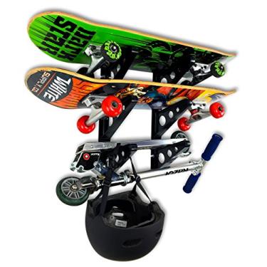 Imagem de StoreYourBoard Rack para skate, suporte de 3 placas de armazenamento de parede, casa e garagem