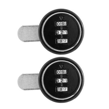 Imagem de Qinlorgo Fechadura de senha de 3 dígitos, fechadura de armário, design de senha de 3 dígitos para caixas de cartas, armários de equipe (preto, 20 mm)