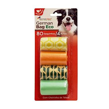 Imagem de Germanhart, Kit Refil Cata Caca Saquinhos Higiênicos para Cães, Destaca Fácil, 4 Rolos, Plástico Biodegradável Impermeável e Resistente, À Prova de Vazamentos, Aroma de Talco
