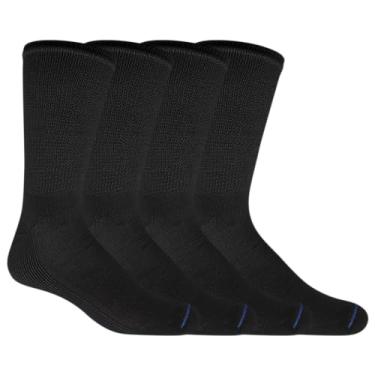 Imagem de Dr. Scholl's Meias masculinas para diabetes e circuladores - 4 e 6 pares - gerenciamento de umidade não vinculante, Preto - Crew (4 pares), 13-15