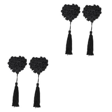 Imagem de SOIMISS 2 Pares De Borlas De Para Pastéis Femininos Com Borlas Pastéis De Peito Femininos Capas De Para Mulheres Silicone Coração Pastéis Pétalas Adesivo De Peito