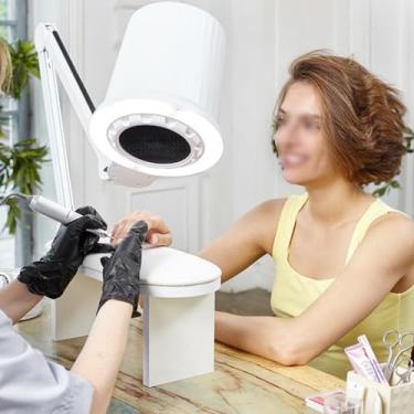 Imagem de Coletor de pó de unha com lâmpada, máquina elétrica de sucção de pó de unha tipo sucção superior, baixo ruído, ideal para polimento de unhas de gel acrílico - inclui filtro reutilizável