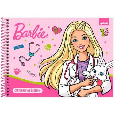 Imagem de Caderno Desenho Cartografia Capa Dura 80 Folhas Barbie - Spiral