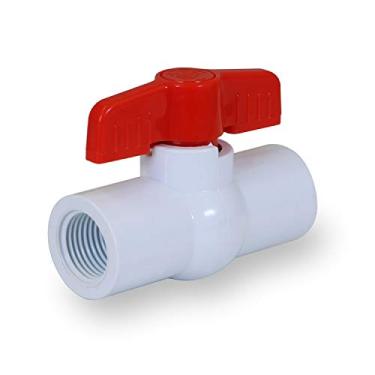 Imagem de Midline Valve Válvula esférica de PVC vermelha com cabo em T desligamento de água 3,8 cm (1-1/2") Plástico FIP (482U112)