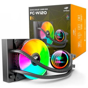 Imagem de Water Cooler C3Tech, 120mm, Intel/AMD, RGB - FC-W120RGB
