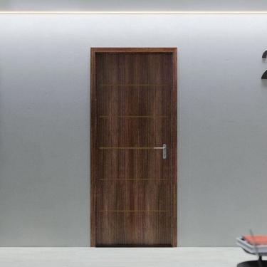 Imagem de Folha de Porta de Madeira 210x82cm Espessura 3,5cm MSO Eucaplac Frisada Residence Eucatex Noce Ebano