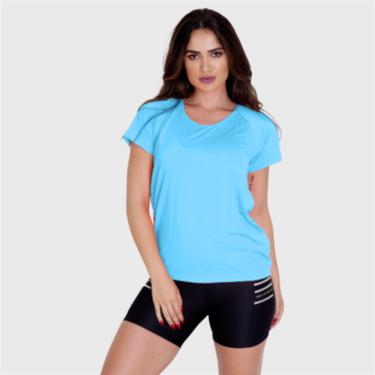 Imagem de Camiseta Fitness Laura Basica Azul Bertie