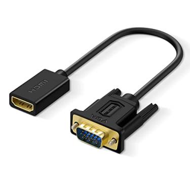 Imagem de SHULIANCABLE Adaptador HDMI para VGA, HDMI feminino para VGA macho 1080P compatível com TV Stick, computador, PC, monitor, projetor, Raspberry Pi, Roku, Xbox (15 cm)