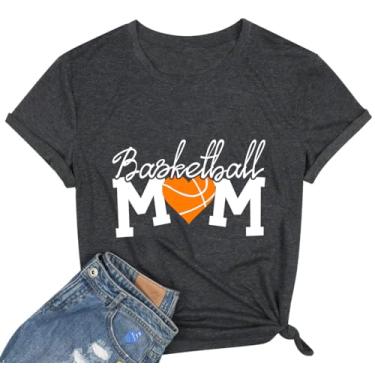 Imagem de Camiseta Basketball Mom Game Day Basketball Funny Novelty Graphic Top para mulheres, Basketball Mom, GG