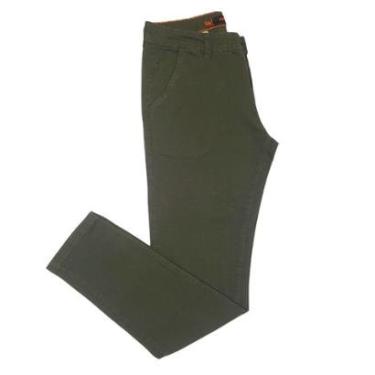 Imagem de Calça Masculina Sarja com Elastano Bolso Chino Alfaiataria Social Wolfgan-Masculino