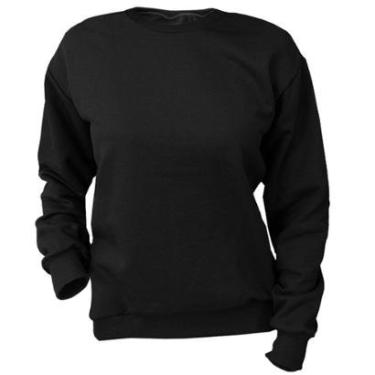 Imagem de Blusa Moletom Infantil Juvenil Lisa Fechada Preto-Unissex