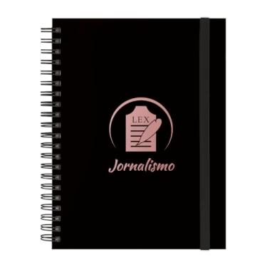 Imagem de Caderno Universitário Plus 12 Matérias Profissões Jornalismo (Preto e Rosê)