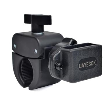 Imagem de UAYESOK Suporte de guidão Walkie-talkie para bicicleta/motocicleta, suporte de rádio com grampo de trilho de apoio de veículo para HT, scanner, microfone de alto-falante