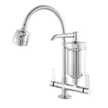 Imagem de Torneira Cozinha Flexível Filtro Gourmet Cromada Bancada Tubo 2 Jatos