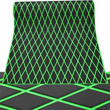 Imagem de KT GuoMei 259,8 cm x 117,9 cm padrão diamante deck marinho autoadesivo piso de barco de espuma EVA deck marinho antiderrapante para lancha pesca barco iate (259,8 cm x 95,8 cm, cinza escuro e verde)